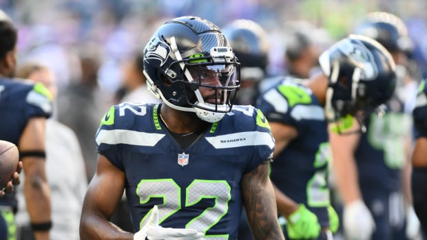 Seattle Seahawks cornerback Tre Brown (22) during warmups prior to the game at Lumen Field.